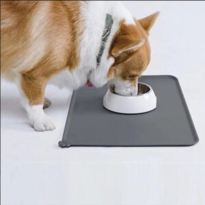 Cat Dog Food Mat For Pet Feeding Bowl Floors Waterproof Non Slip, Silicone Pet Bowl Mat – High-Lipped, Non-Stick, Waterproof Pad