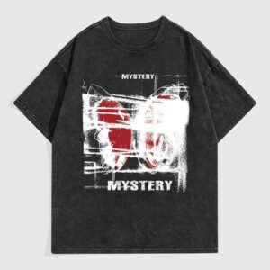 American Style Washed Vintage Short Sleeve T-Shirt Unisex Oversize Plus Size Trendy Brand Snowflake Print Tee