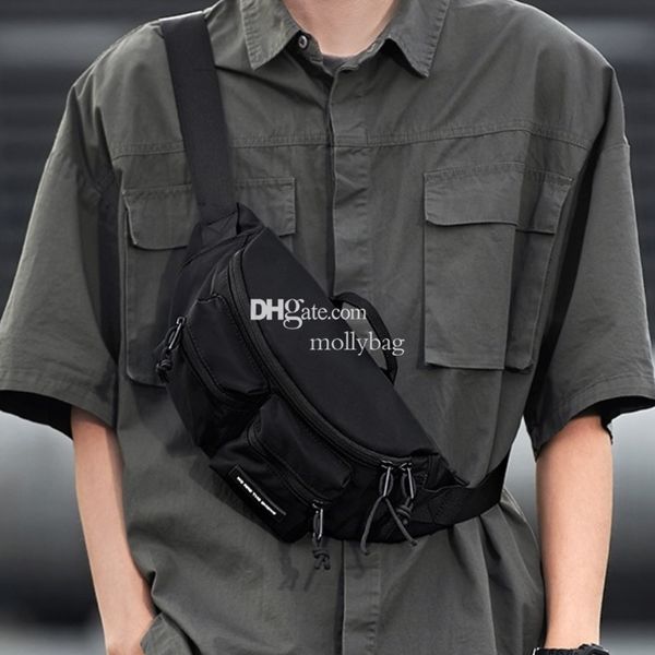 Designer men's high-end chest bag sports nylon fashionable and simple crossbody shoulder bag zipper classic retro handbag pocket money bag hobo casual bag