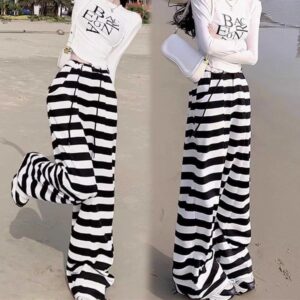 Women's Stylish Wide-Leg Striped Pants – Versatile Casual Wear
