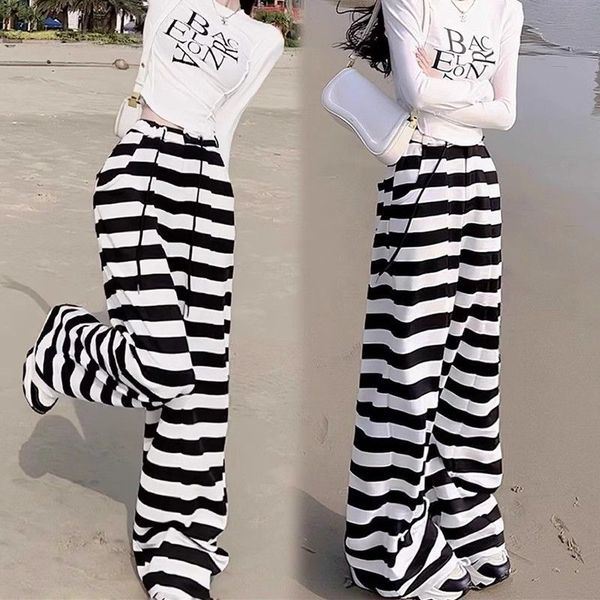 Women's Stylish Wide-Leg Striped Pants - Versatile Casual Wear
