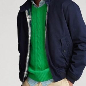 Classic Mens Jacket Small Horse Logo Lightweight Workwear Style Bomber Coat Khaki Outerwear Turn Down Collar Vintage Inspired Design for Streetwear Fashion