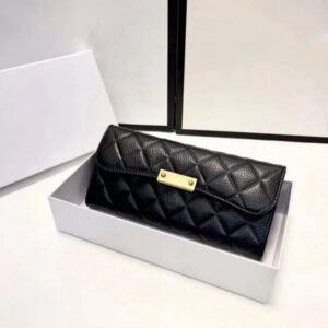 Designer wallet long credit card clip fashion wallet raw leather wallet