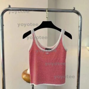 2025 Womens Vintage Tanks Retro Stripe Vest Knitted Sleeveless Camis Stripes Knitted Sweater Tank Top For Women BFD2505063