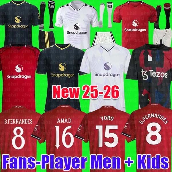 25 26 Soccer Jersey CUNHA GARNACHO HOJLUN MARTINEZ CASEMIRO football shirts B. FERNANES men kids kits MAINOO ZIRKZEE sets tops boys youth