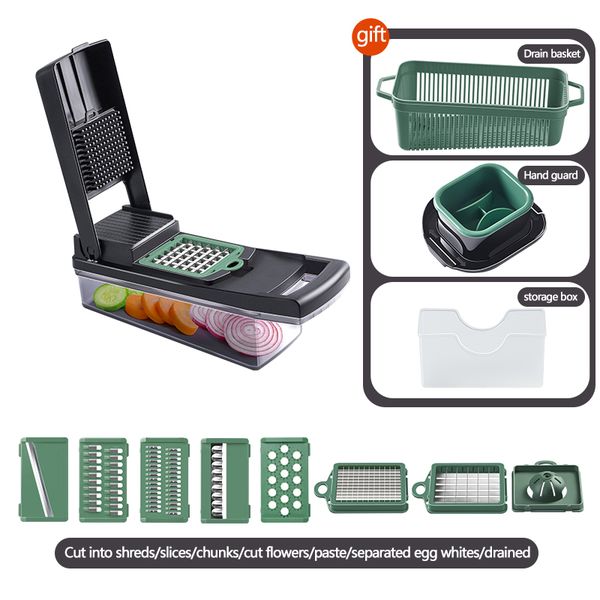 Vegetable Chopper Multi-function Vegetable Chopper Storm Chopper Shredder Storage Box In Stock