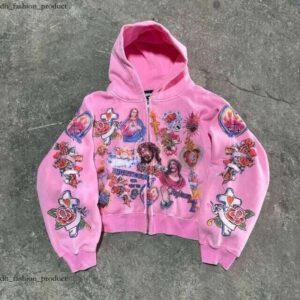 High Quality Y2k Retro Black Risen King Cropped Zip Up Hoodie Gothic Graphic Washed Hoodies for Men Women Sweatshirt Streetwear ab8