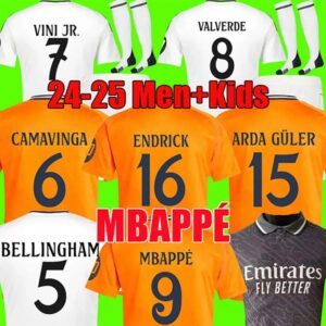 24 25 BELLINGHAM VINI JR Real MadridS soccer jerseys SPECIAL football shirt MBAPPE Rodrygo CAMPEONES SPECIAL Camisetas kids uniforms AWAY FINAL JOSELU 24 2025 TOP