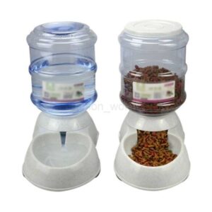 Pet Automatic Water Dispenser And Feeder 3.8L Food Large Capacity Cat And Dog Bowl Not Plugged In And Prevent Overturning