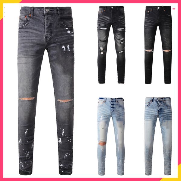 for high quality fashion mens jeans cool style designer pant distressed ripped biker black blue jean slim fit motorcycle us size 28 40