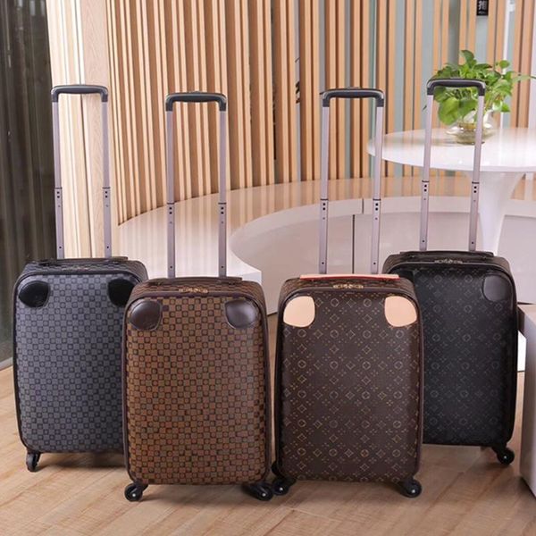 Designer Suitcases Designer Luggage with Travel Wheels for Women 20'' Valise Luggage Two Wheels Men Trolley Rolling Bag High Quality Metal