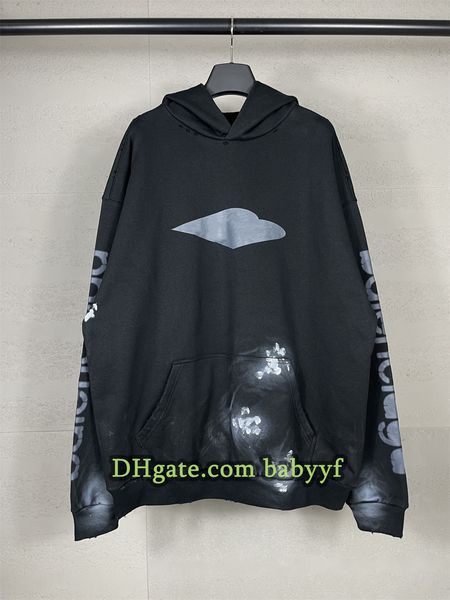 Men hoodie designer hoodie High quality Sweatshirt Premium Hoodie Streetwear Old retro style Flocking letters Men Plus size hoodie Fashion pullover 8913 sweater