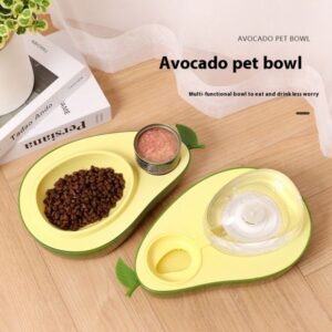 Avocado water non slip dog double bowl, moisture mouth, multifunctional automatic drinking water, anti choking, slow eating bowl