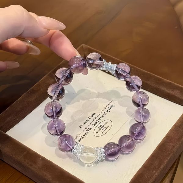 Natural white crystal amethyst bracelet to attract wealth and prosperity on the shore of the year bracelet