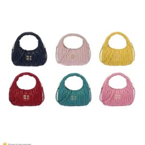 2023 Women's pink Designer Cleo bag MiuiMiui satchel tote Wander Matelasse underarm hobo Luxury Genuine Leather with shoulder strap clutch m