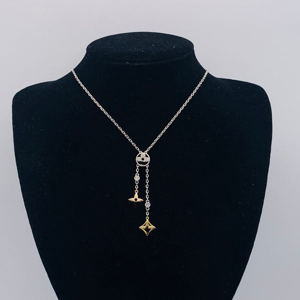 Luxury Classic Designer Necklace 18K Silver Gold Plated Fashion Jewelry Necklace Letters Pendant Wedding High Quality Party Gift