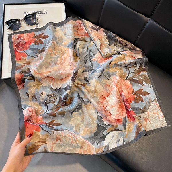 Academy style silk wool double-sided two-color neck protection new style silk scarf --830124