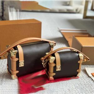 Luxury Designer Bag Women soft Box Genuine Leather Flower Handbag trunk bags Shaped Metal Corner Shoulder Bag Fashion Handle Crossbody Shoulder Bag BFD25022510