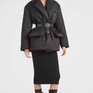 23AW Women Down Coat Short Belt Suit Collar Bread Thickened Warmth Military Down Jacket Casual Medium Long Coat
