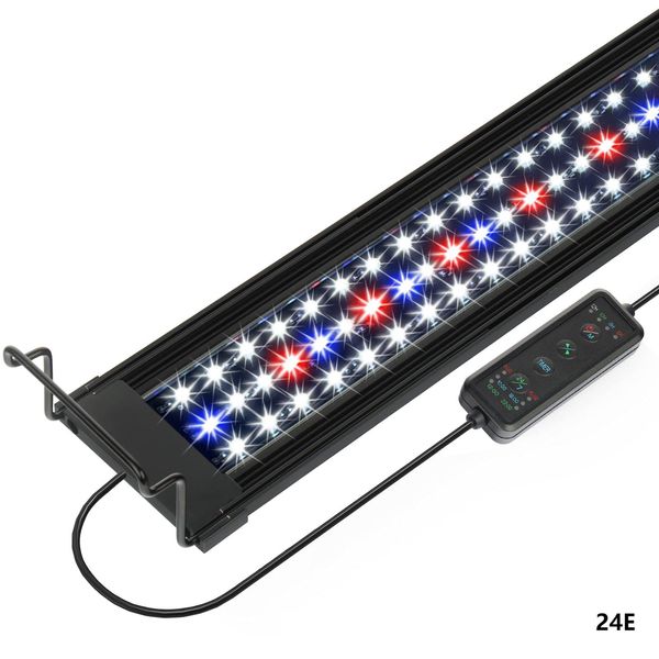 Aquarium LED Light 24"-32" with Timer, 24/7 Cycle, 5 Dimmable Brightness, Sunrise/Sunset Simulation for 10/20/30/55 Gallon Fish Tank