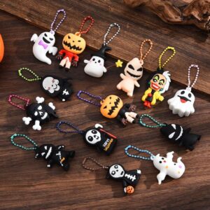 Trendy Halloween Silicone Keychain – 3D Ghost/Pumpkin/Witch Charm for Kids Party Favors, Bags & Keys