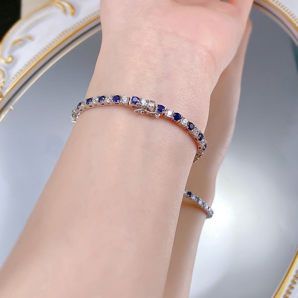 Charming Inspired Fashion Accessory: Premium S925 Silver Tennis Band Encrusted with Sparkling Cubics