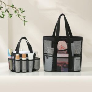 Designer Women's High end Beach Bag Large Capacity Mesh Retro Storage Bag Multi functional Travel Handheld Swimwear Hollow Storage Bag Wholesale