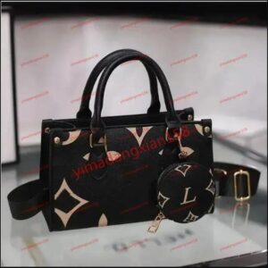 ON THE GO WOMEN FASHION s designers Eming Monogramiess genuine leather Handbag messenger crossbody shoulder Totes bags