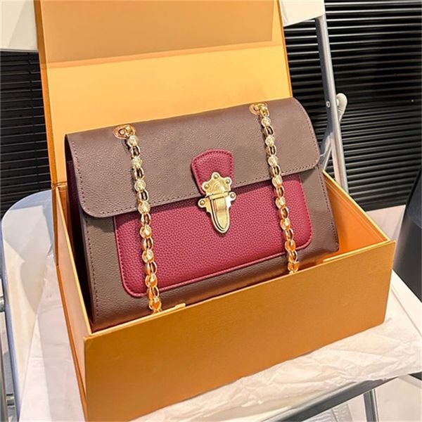 Woman Envelope Shoulder Bags Designer Bag Small Chain Bag Lady Floral Purse Print Zipper Pocket Leather 2025