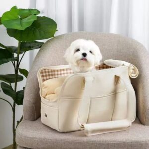 Bag Large cat carrier expandable top, soft-sided suitable large cats foldable puppy travel bag, with half open mode canopy for easy pet access