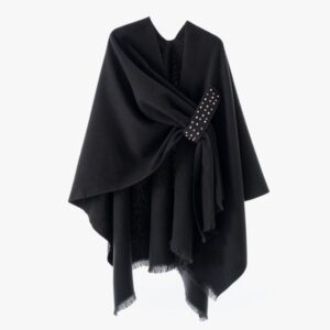 1-779 Women's Autumn Winter Warm Cape with Double Sided Solid Color Slit