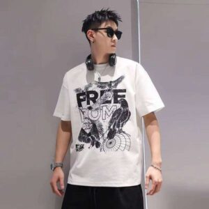 Clothing Manufacturer Printed Letter Short Sleeve 240g Fashion Round Neck Casual T-Shirt t shirts for men