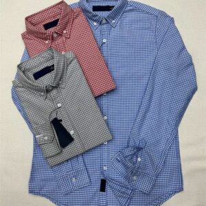 Men Small Horse Shirts Fine plaid shirt Classic Button-Down Shirt Comfortable Fit Versatile for Business and Casual Wear Designer Shirts Spring and Autumn Tops