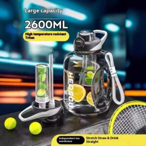 Plastic cup, heat-resistant Tritan large capacity sports kettle, men's portable ton bucket, straw water cup, women's summer