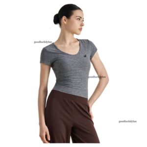 alocardio 5A Quality yogawomen sweatshirt Outdoors Fitness t shirt Comfortable Short Sleeve Yoga Clothing for Sports White blue Black Gray