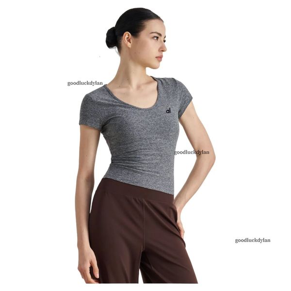alocardio 5A Quality yogawomen sweatshirt Outdoors Fitness t shirt Comfortable Short Sleeve Yoga Clothing for Sports White blue Black Gray