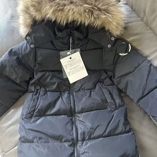 kids jackets baby down coat designer Long Straight Thickened Outdoor leisure 3-13 Yrs child clothes warm wind resistant handsome pocket