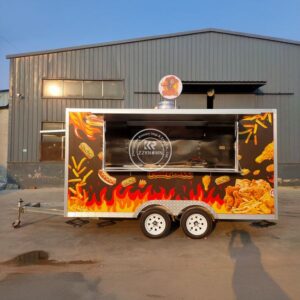 Custom Street Ice Cream Cart Outdoor Mobile Food Trailer Concession Coffee Cold Drink Kiosk Food Truck Trailer With Kitchen