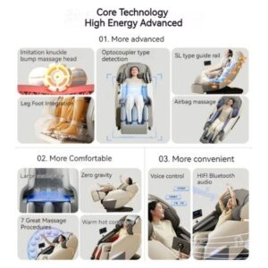 2025 Massage Chair Full Body Recliner Zero Gravity with Heat and Shiatsu Foot Massage Office Chair LCD Touch Screen Display Bluetooth