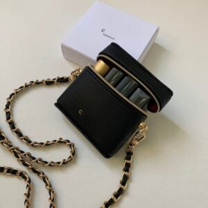 Designer Lipstick Organizer with Mirror Chain Shoulder Chest Pack Lady Small Waste Bag Storage box
