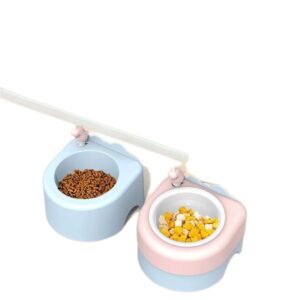 Cat double cervical protection, anti overturning water porcelain bowl, cat food bowl