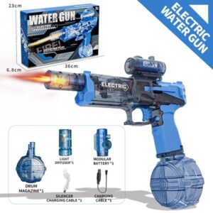 Electric Flaming Water Gun With Light Continuous Pulse Hand Automatic Flame Spray Fire Ice WaterGun Children's Toy