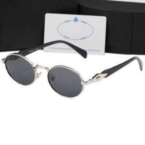 Mens Womens Designer Sunglasses Retro Sunglasses for Men Women Metal Oval Frame Sunglass Vintage Goggle Adumbral Eyeglasses UV400 Glasses