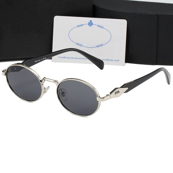 Mens Womens Designer Sunglasses Retro Sunglasses for Men Women Metal Oval Frame Sunglass Vintage Goggle Adumbral Eyeglasses UV400 Glasses