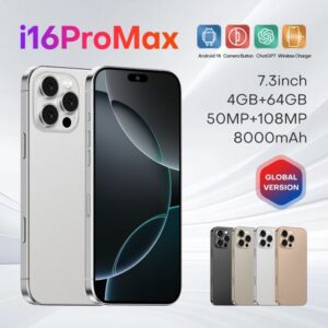 i16 Pro Max 5G Android smartphone – 12GB RAM + 1TB storage, wireless charging, 7.3-inch screen
