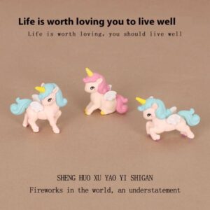 Adorable Mini Unicorn Micro Scenes – Handcrafted Plastic DIY Desktop Ornament Set for Your Office Space