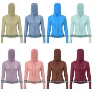 Women Designer Yoga Jacket Stylish Breathable Hooded Activewear Fitness Jogging Gym Yoga Clothes Workout Comfortable Sweatshirt Elegant Line Details Sportswear