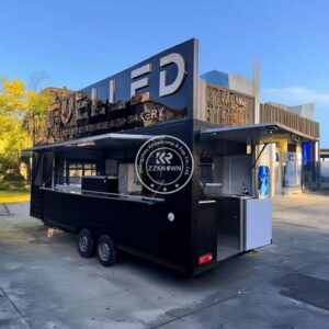 Customized Outdoor Kitchen Fast Food Truck With Cooking Equipment Snack Coffee Kiosk Fast Food Trailer For Sale