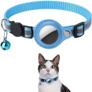 Cat Collars Pet Airtag Tracker Protective Case Anti Loss Pet Positioning Collar Cat Supplies Adjustable Kitten Reflective Bell Neck Ring Mechanical lock buckle