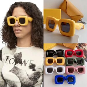 Personalized Womens Sunglasses LW40098 Womens Designer Funny Square Casual Sunglasses 100% UV resistant Acetate Fiber Upgraded Thickened Frame Top Quality